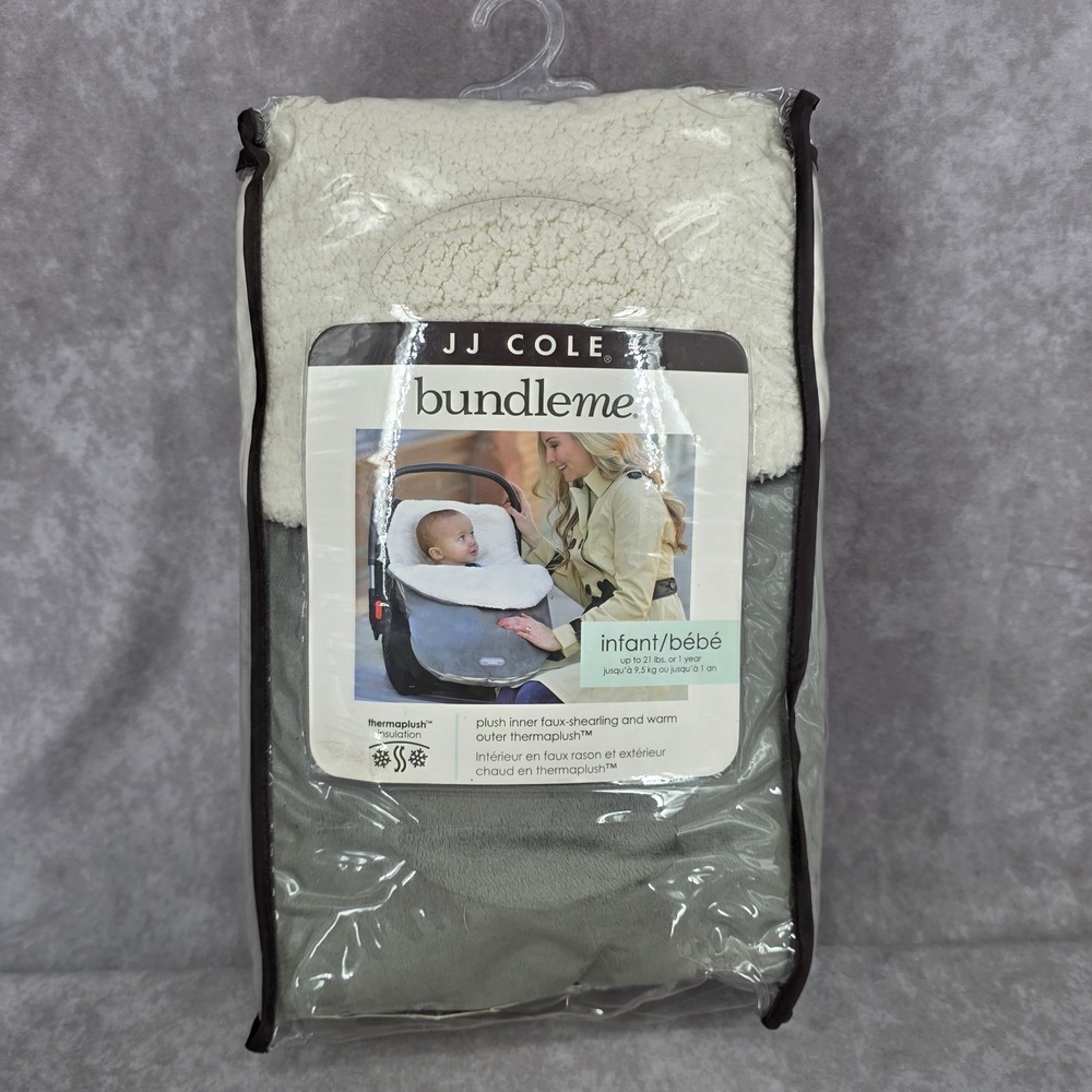 JJ Cole Bundle Me Infant Sherpa Lined Thermaplush Cover Gray